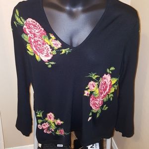 Black Floral Top